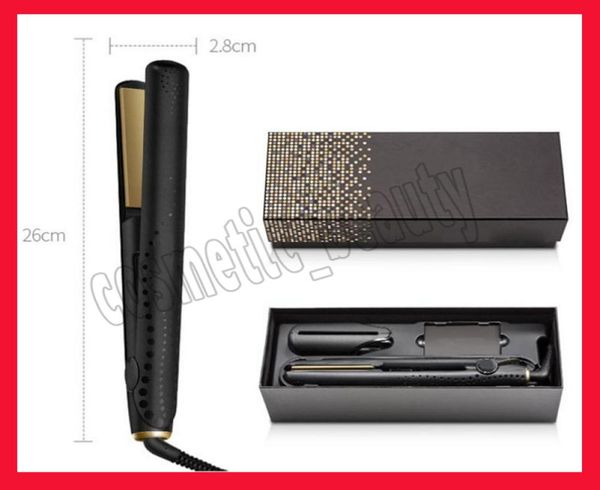 

v gold max hair straightener classic professional styler fast straightening iron styling tool with retail box good quality1481536, Black