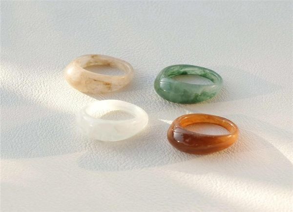 

fashion cute finger ring colourful transparent resin acrylic geometric irregular round rings for women girls jewelry travel gifts1903269, Silver