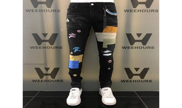 

new selling fashion motorcycle jeans women039s high waist jeans custom punk rock private label lapel retro gradient gene men09775181, Blue