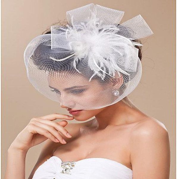 

bridal headdress wedding hat bride jewelry headdress bridal hair accessories flower hat blending small available feather hat3523527, Silver