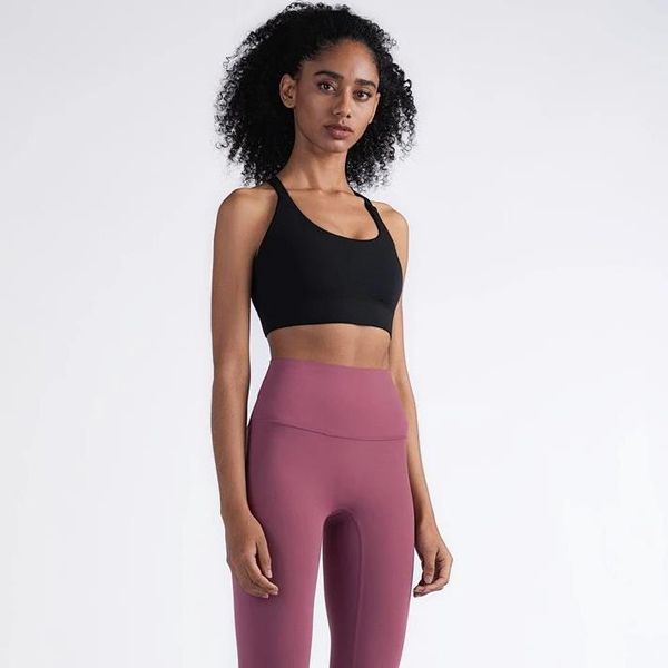 

nude yoga sports underwear seamless buckle back women's fitness bra