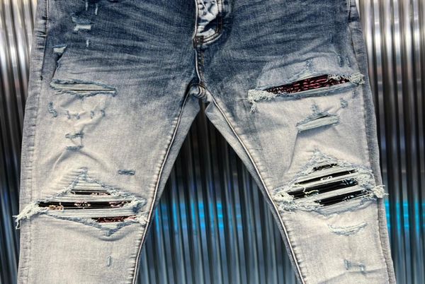

20sshm004 mens designer jeans distressed ripped biker slim fit motorcycle denim for men s fashion jean mans pants pour6820234, Blue
