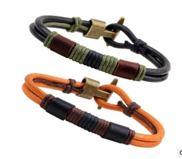 

ting vintage stylish leather wristband rope bracelet bangle personality leather cuff bracelets jewelry for women men couple xma5357377, White