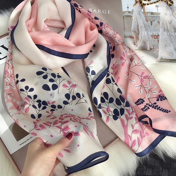 

scarves women silk winter scarf luxury design print lady beach shawl scarves fashion smooth foulard female hijab 230814, Blue;gray