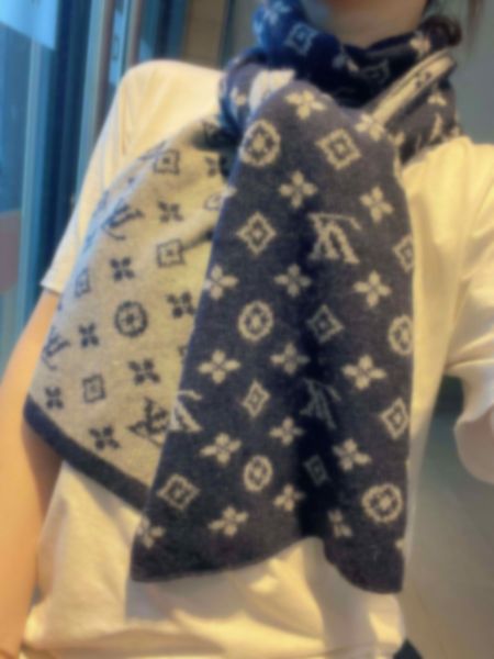 

designer scarf fashion winter scarves soft cashmere big letter reversible design for man women shawl quality, Blue;gray