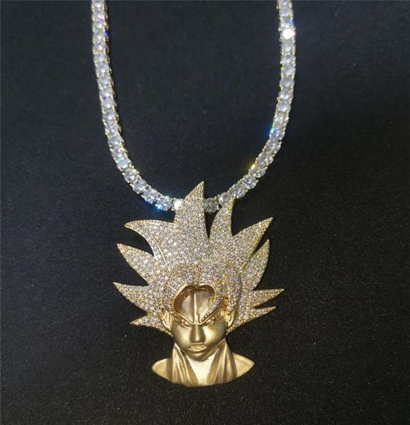 

new arrived mens hip hop jewelry cartoon character necklace pendant with stainless steel rope chain bling9129116, Silver