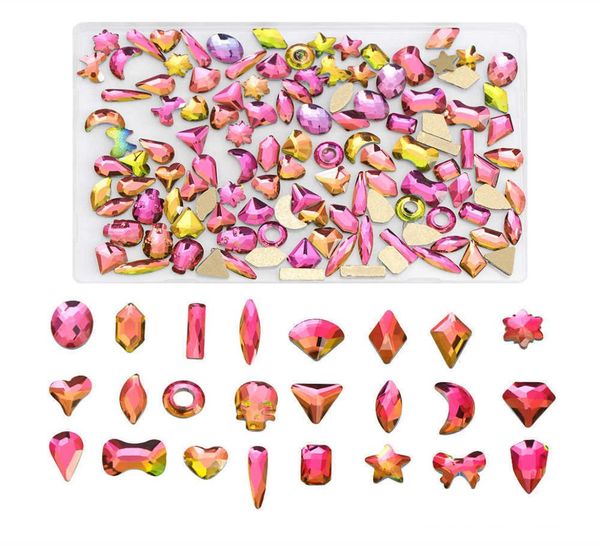 

nail art decorations bulk 100pcs multicolor nail crystal rhinestones 24 shapes mix glass ab gem stones shiny nail art diy crafts 5364080, Silver;gold