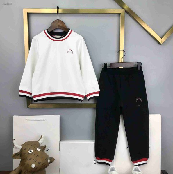 

luxury designer tracksuits autumn kids sets size 100-160 cm 2pcs long sleeved round neck sweatshirt and elastic waist sweatpants july28, White