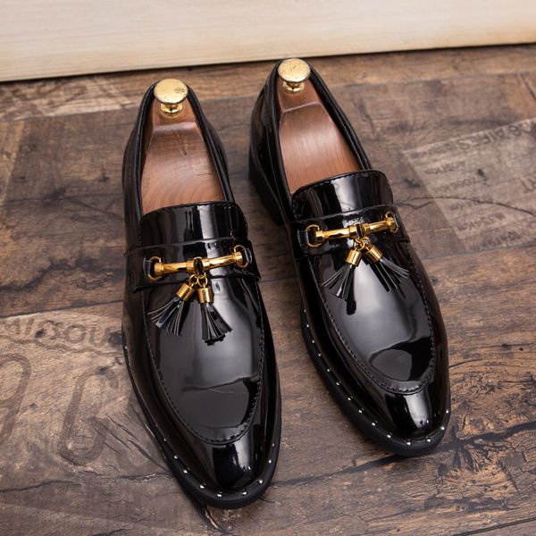 

dress shoes men's genuine leather printed fashionable business groom's wedding luxurious formal red loafers 230814, Black