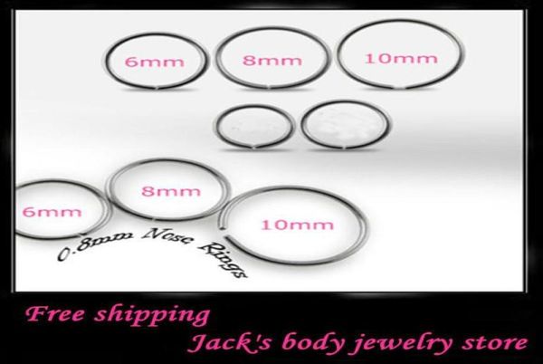 

n30 steel nose hoop ring 200pcslotnose stud fashion body piercing jewelry9766535, Silver