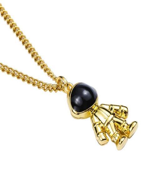 

fashion hip hop necklace creative astronaut pendant designer jewelry mens silver 14k gold chains cosmonaut necklaces for women men7352344