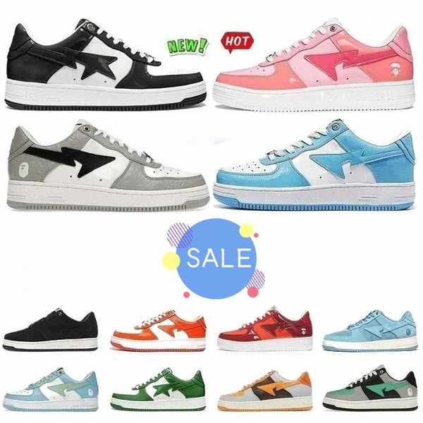 

2023 designer casual shoes low for men sneakers patent leather black white blue camouflage skateboarding jogging sports star trainers