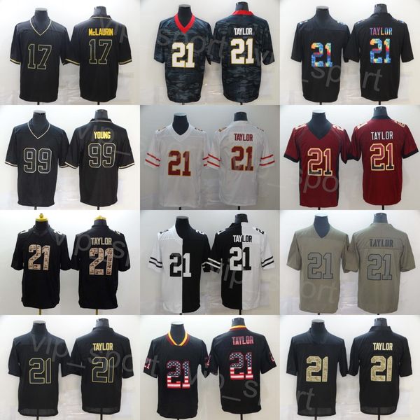 

mens 99 chase young football jersey 17 terry mclaurin 21 sean taylor olive salute to service camo black rainbow usmc goddess for sport fans, Black;red