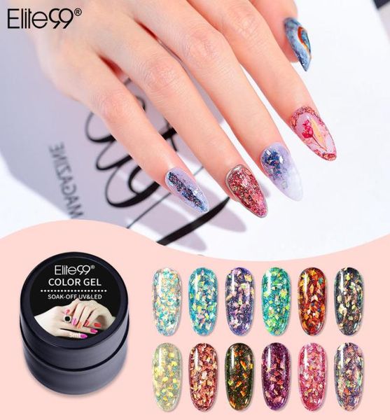 

elite99 5ml glitter gel nail polish semipermanent uv varnish soak off sequins gel polish nail art manicure lacquer3586119, Red;pink