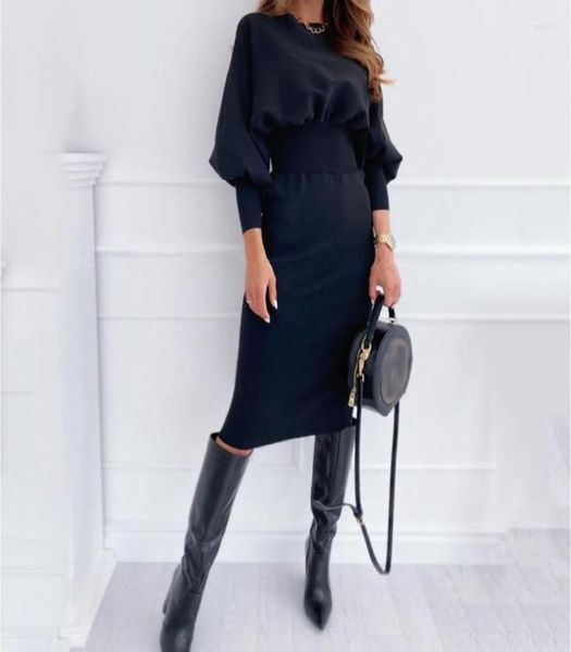 

casual dresses dress for women elegant autumn winter long sleeve tightwaist fashion oneck office lady solid color vestido femme9622709, Black;gray
