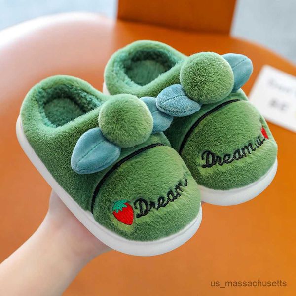 

slipper children' cotton slippers for boys and girls autumn and winter baby soft-soled non-slip warm cotton shoes baby slippers r23081, Black;grey