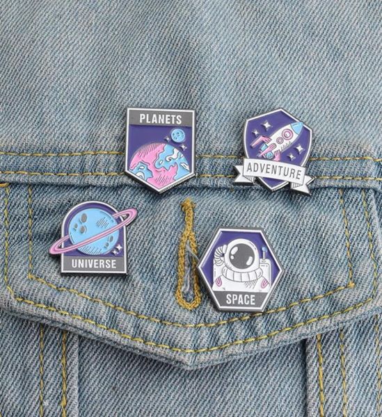 

space planet enamel brooches pin for women fashion dress coat shirt demin metal funny brooch pins badges promotion gift1430169, Gray