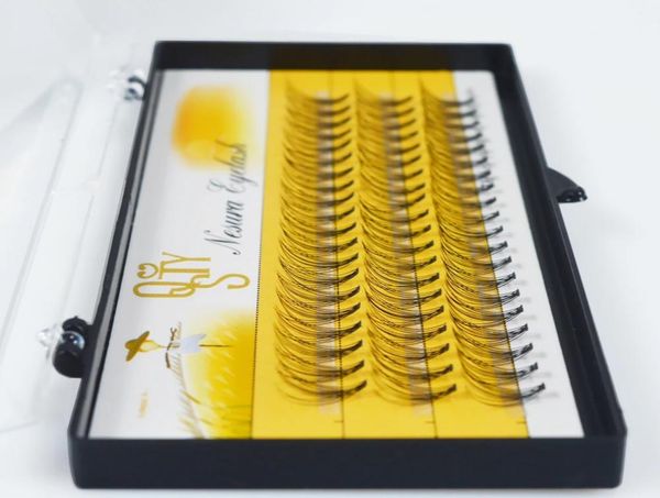 

qsty 60 bundles mink hair faux eyelashes 10d natural long 3d russian volume eyes eyelash extension individual cluster grafting fal5117101