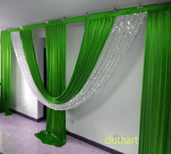 

3m high6m wide swags for backdrop party decoration background valance wedding backcloth stage curtain 10ft20ft backdrop with s6780264