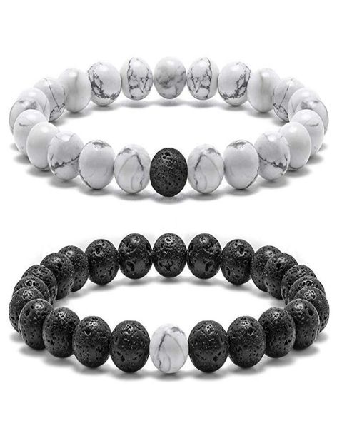 

lava rock couples bracelet for women 8mm natural stone bead couples stress relief yoga bracelet anxiety healing bracelet for women4745672, Black