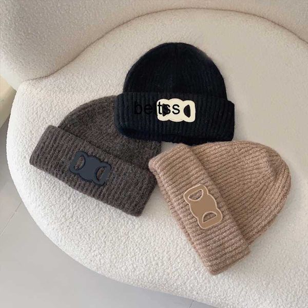 

designer wool knitted hat winter warm beanie cap for man woman fashion hats 8 colors, Blue;gray