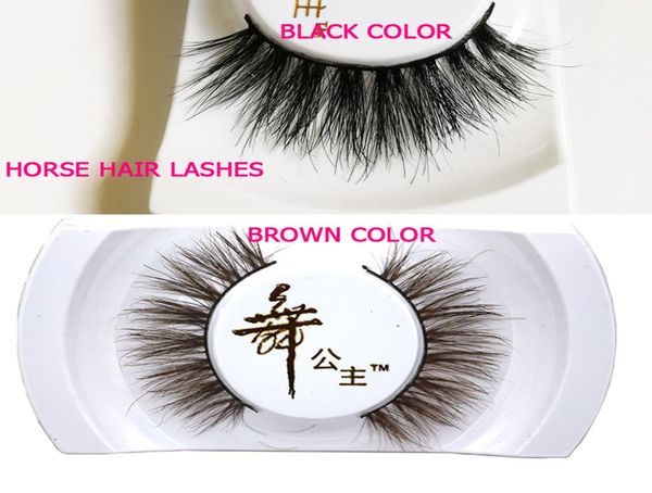 

horse hair lashes women lady brown real horse hair thick long fake eye lashes winged false eyelashes thick short to long hair eyel1303680