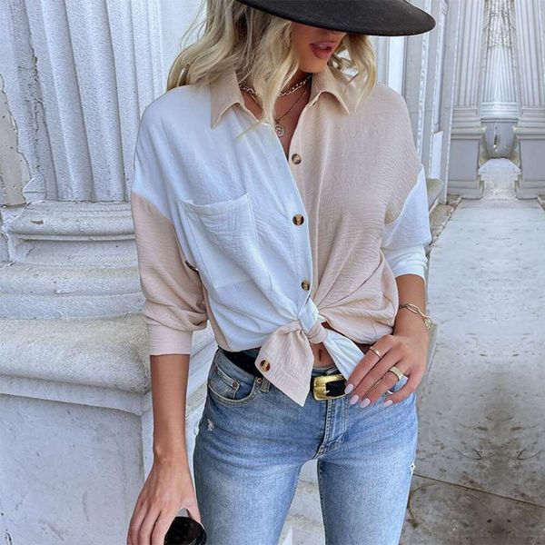 

autumn cardigan shirt long sleeve casual color blouse for women, White