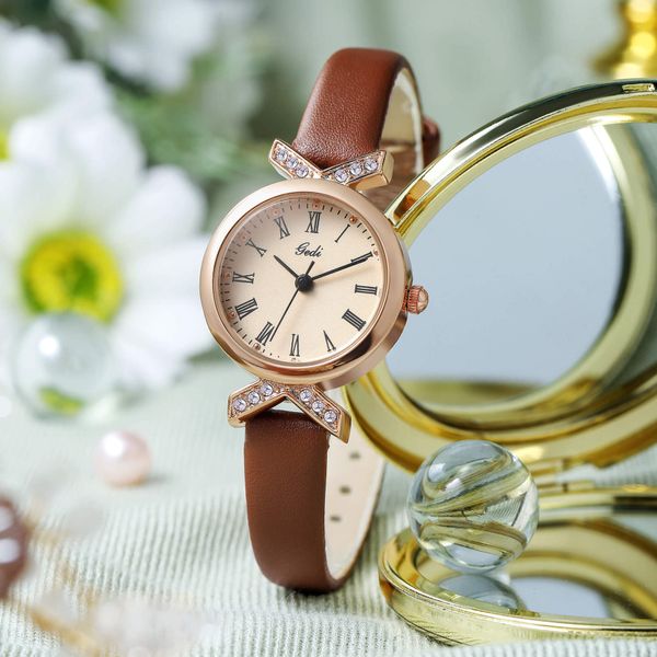 

womens watch watches luxury designer fashion quartz-battery waterproof 23mm watch, Slivery;brown