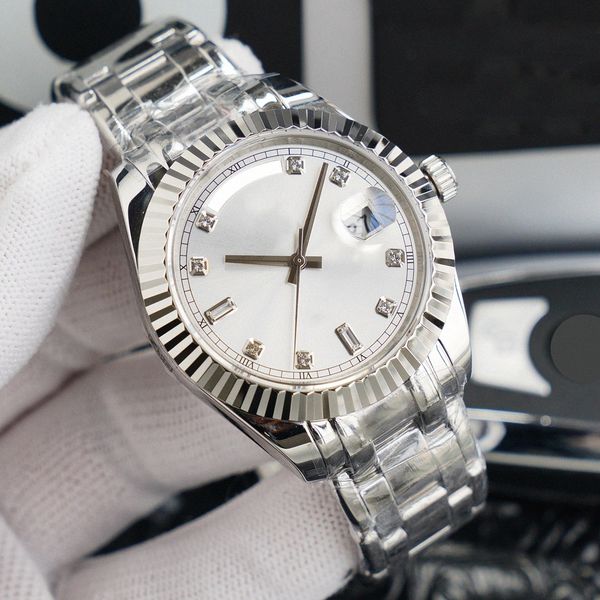 

watch watch for men day date luxury watch automatic mechanical 904l steel case strap scratch resistant sapphire crystal glass k0cn#, Slivery;brown