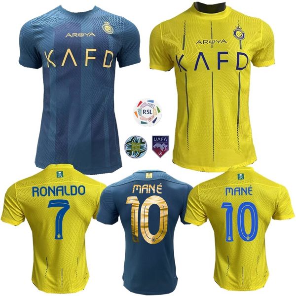 

2023 2024 al nassr soccer jerseys 23 24 shabab saudi mane talisca gonzalo martinez konan fofana brozovic telles ronaldo the international ho, Black;yellow