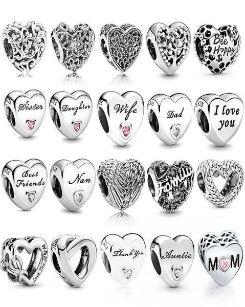 

silver beads love heart friendship charm bead original pandroa charms women jewelry4500890, Black