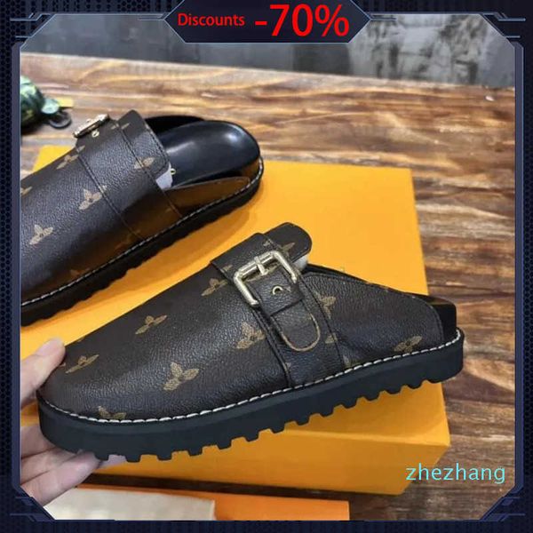 

2023-cosy comfort clog sandals designer women men fur leather mules slippers fashion winter warm plush slides size 35-45, Black