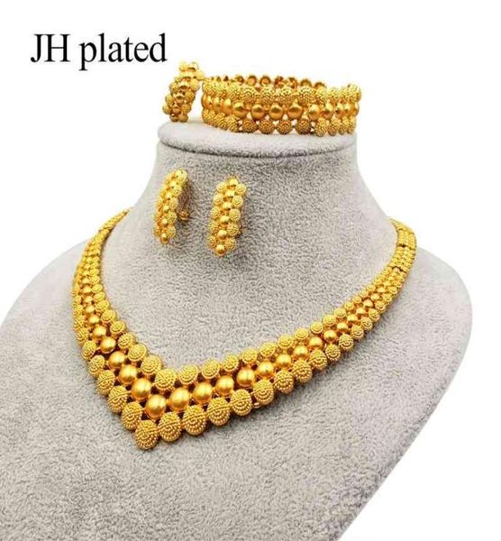 

nigeria dubai gold color jewelry sets african bridal wedding gifts party for women bracelet necklace earrings ring set collares7238462, Black