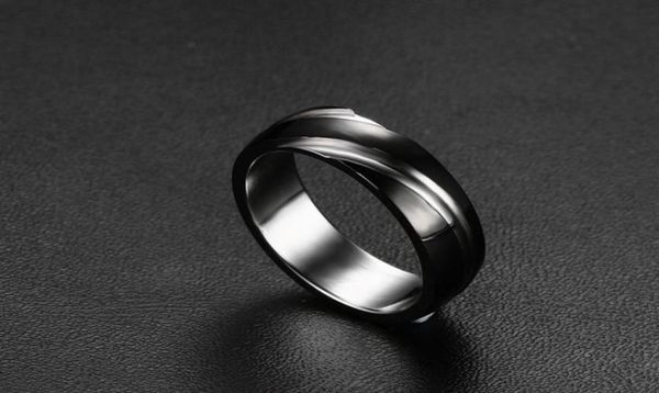

titanium steel rings for men fashion male wedding ring jewelry gift unique striped designed alliance accessories whole88669658252780, Silver