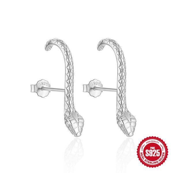 

fashion vintage sterling silver 925 snake earrings for men and women new designer earrings studs jewelry gift, Golden;silver