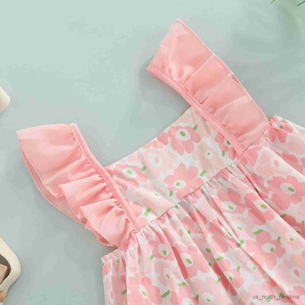 

girl's dresses summer outfit girl dresses fashion cute floral print cotton baby princess dress+shoulder bags newborn clothes set r23081, Red;yellow