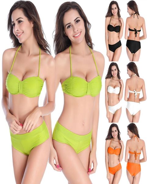 

pushup bra bikini cut bathing suit beachwear lace up bikini new women swimsuit set two piece swimwear hand fold7118859