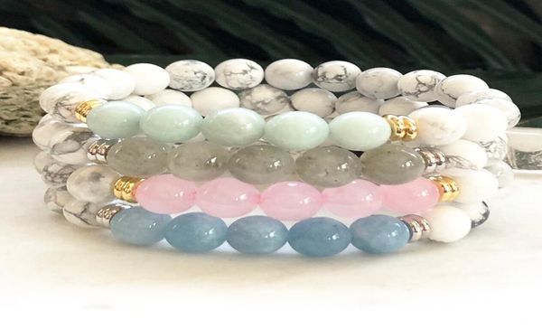 

mg0882 new design labradorite howlite bracelet womens chalcedony beaded bracelet energy power yoga mala bracelet5391238, Black