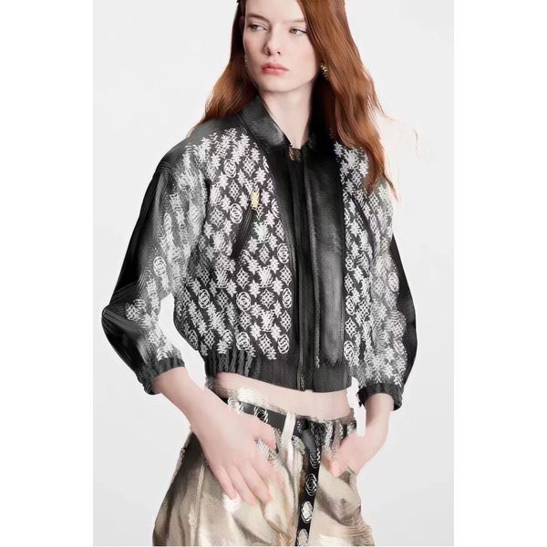 

l102v women's jackets fashion floral patchwork bomber jacket autumn chic thicken warmth short coat female winter stand collar outerwear, Black;brown