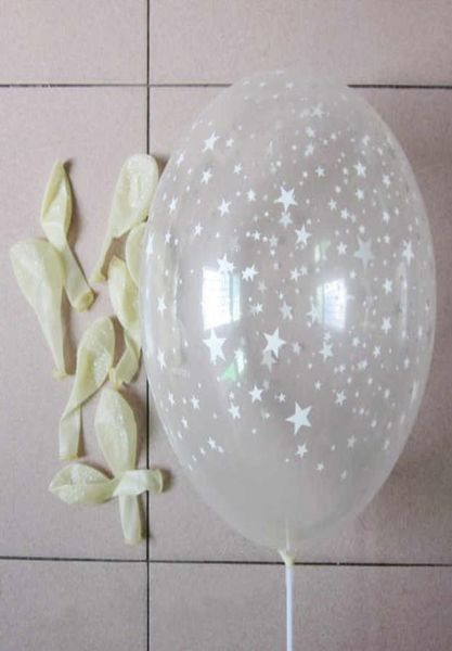 

100pcs clear latex balloons with star transparent round pearl balloon party wedding birthday anniversary decor 12 inch new7543414