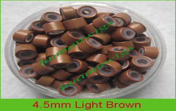 

mix color 45mm silicone micro ring links for feather hair extensionscolor light brown10000pcs5715598, Black
