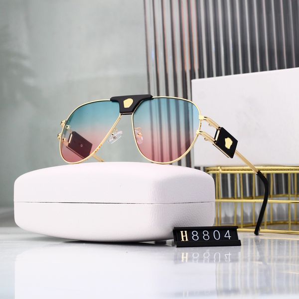 

wholesale designer sunglasses fashion metal frame oval shape eyewear uv400 sunshades 8804 polarized lens multicolor goggle luxury brand eyeg, White;black