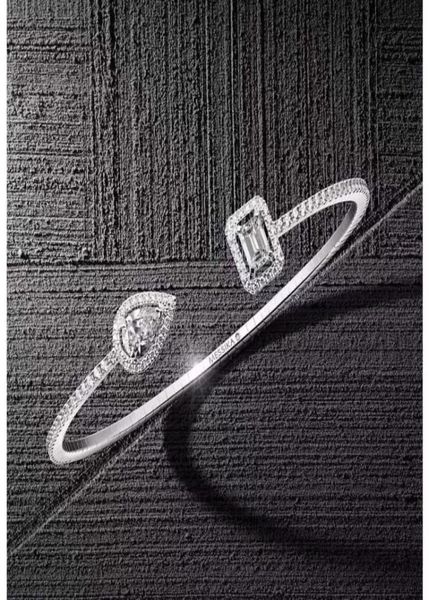 

925 sterling silver zircon tennis bracelet bangle gold silver color sterling silver 1 row cz bangle hip hop bracelet fine jewelry2035923, Black