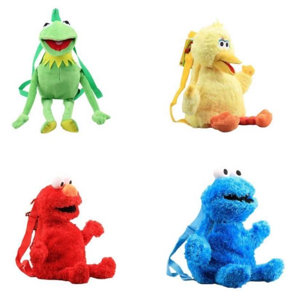 

backpacks 4 styles 45cm sesame street plush backpack red elmo yellow guy frog plushie bag childrens lovely school backpack 230814