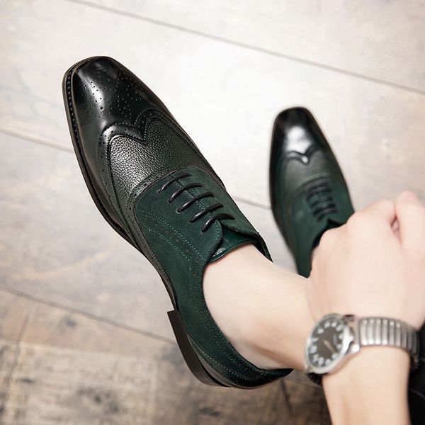 

dress shoes male pointed toe business arrival casual leather men laceup comfortable shoe vintage coiffeur 230814, Black