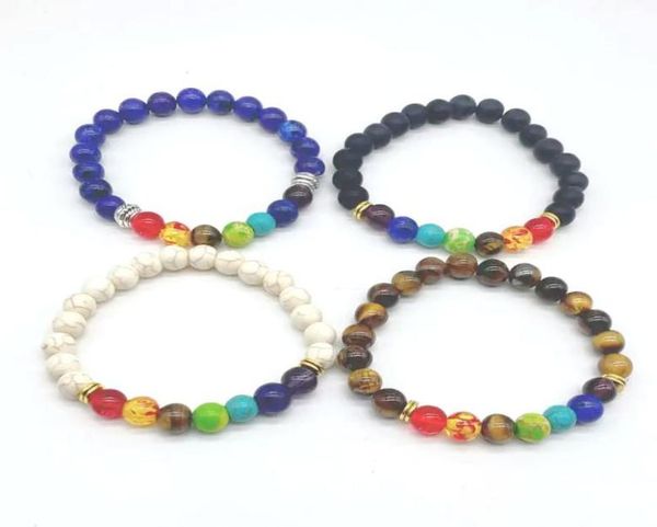 

mixed styles handmade 8mm strands bracelets for men women healing balance beads natural stone yoga charm jewelry6911328, Black