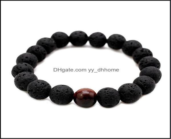 

beaded strands bracelets jewelry fashion men lava beads black volcanic rock tiger eyes energy stone handmade buddha prayer beaded 4888526
