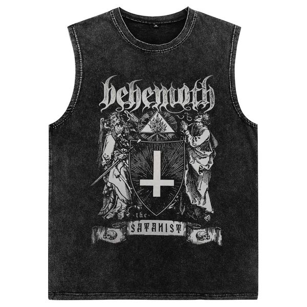 

men's wash loose casual straight sleeveless t-shirt men, White;black