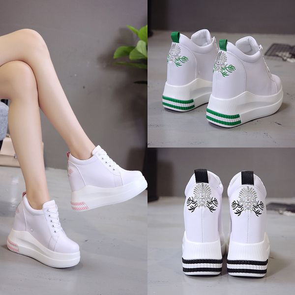 

dress shoe s wedge sneakers summer fashion breathable high heels ladies casual vulcanize women platform shoe female spring 230814, Black