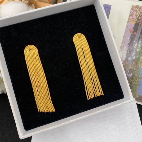 

cl earrings for woman brand designer official reproductions luxury gold plated 18k classic style fashion tassels anniversary gift with box 0, Silver